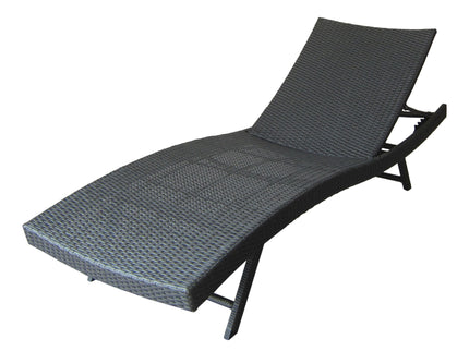 Wicker Chaise With Adjustable Reclining Seats (Set of 2) - Gray