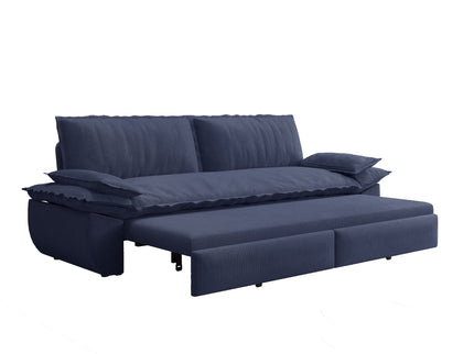 Queen Pull Out 3 In 1 Convertible Sleeper Sofa Bed - Blue