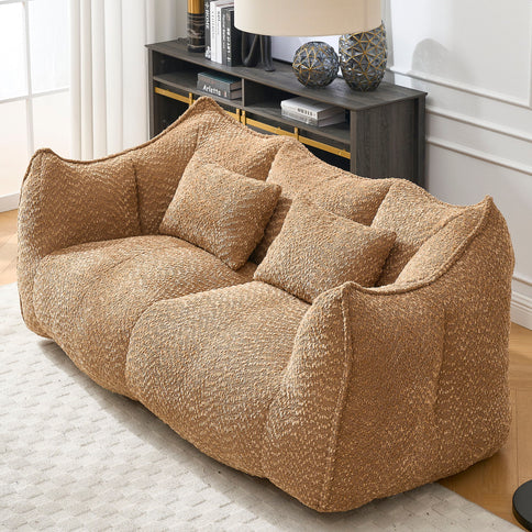 Comfortable Dual Beanbag Chair With High Resilience Foam Core For 2 People