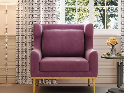 Elegant Curved Armrest Accent Armchair