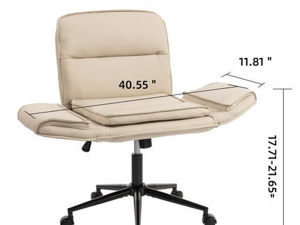 Criss Cross Swivel Desk Chair With Adjustable Armrests & Wheels For Home Office