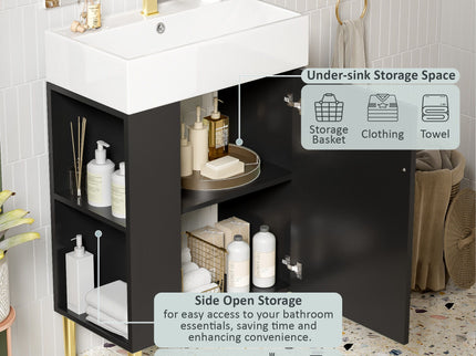 Bathroom Vanity, Combo Cabinet, Bathroom Storage Cabinet, Single Ceramic Sink