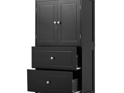 Bathroom Storage Cabinet With 2 Doors And Drawers, Adjustable Shelf