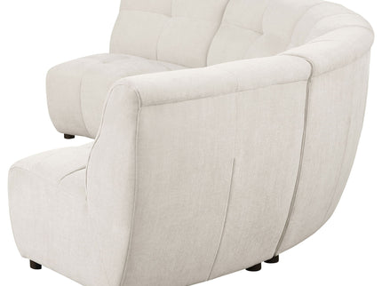 Oliver - 5 Piece Upholstered Sectional Sofa With Curved Silhouette - Ivory
