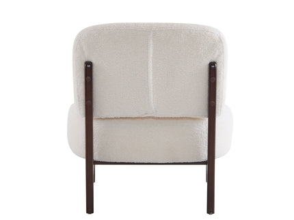 Modern Boucle Lounge Chair With Solid Wood Fram