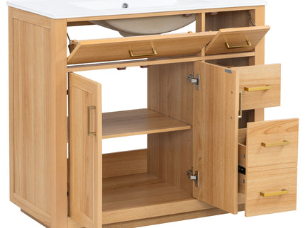Bathroom Vanity & Sink, Soft Close Doors & Drawers - Wood