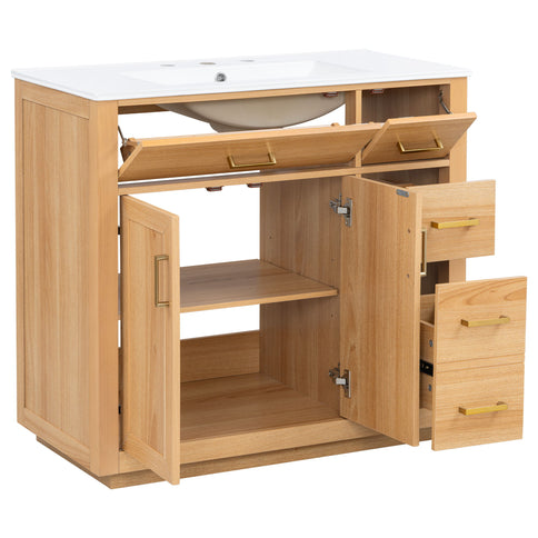 Bathroom Vanity & Sink, Soft Close Doors & Drawers - Wood