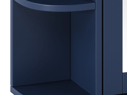 Bathroom Wall Storage Cabinet With Mirror And Adjustable Shelf, 6 Open Shelves