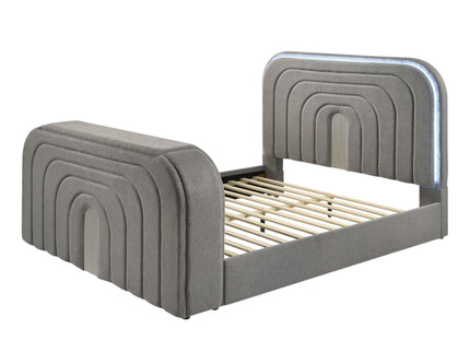 Shelyn - Bed With LED, TV Stand, Fireplace & Bluetooth