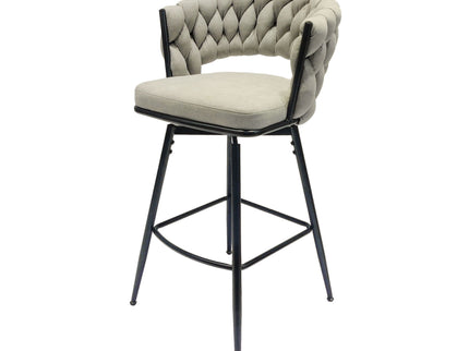 Bar Stool 360 Swivel With Back Footrest