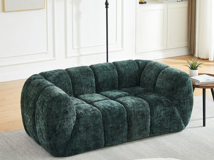 Quilted Cloud Sofa With Rounded Armrests And Piano Key Backrest Design