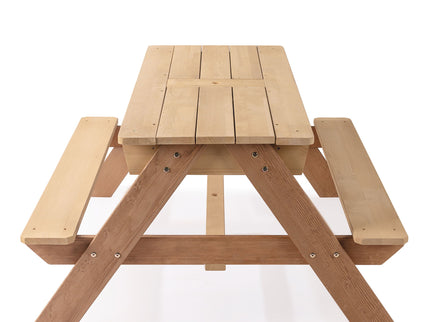 3-In-1 Kids Outdoor Wooden Picnic Table With Umbrella, Convertible Sand & Water, ASTM & CPSIA Certification