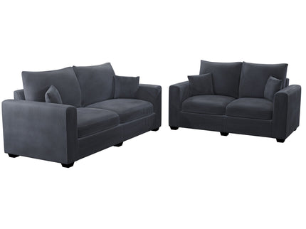 2 Piece Contemporary Style Sofa Set With Matching Pillows