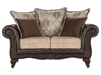 Brookridge - Rolled Arm Loveseat Sofa With Upholstery - Brown