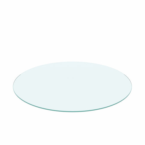 36" Round Tempered Glass Table Top Clear Glass 1 / 4" Thick Flat Polished Edge - Transparent