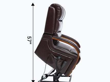 Power Lift Recliner Chair Dual Motor Infinite Position With Heat Massage And Heavy Duty Motion Mechanism - Brown