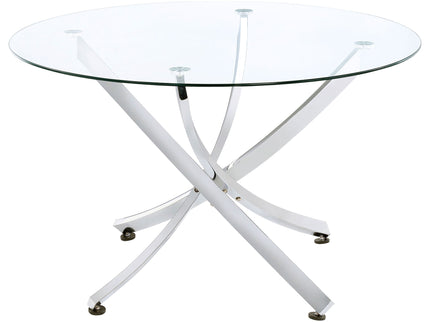 Declan - Round Top Dining Table - Chrome