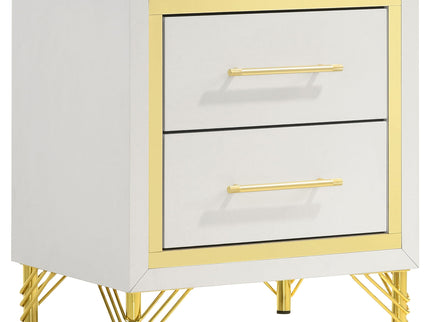 Chesney - 2 Drawer Nightstand With Trim, Bedroom Side Table - White
