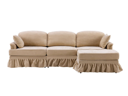 Cloud Sofa With Removable Ruffled Skirt With Ottoman And Flared Arms