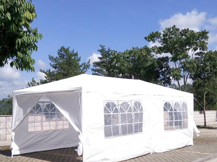 Wedding Party Canopy Tent Outdoor Gazebo With 6 Removable Sidewalls - White