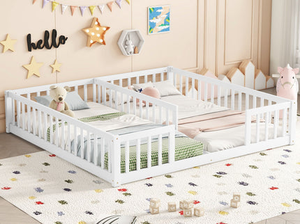 Double Floor Bed With Fence, Guardrails, Without Door