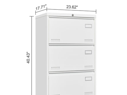 Filing Cabinet Lateral File Cabinet 3 Drawer, Locking Metal File Cabinets Three Drawer, Office Filing Cabinet With Lock Drawers For Home Office
