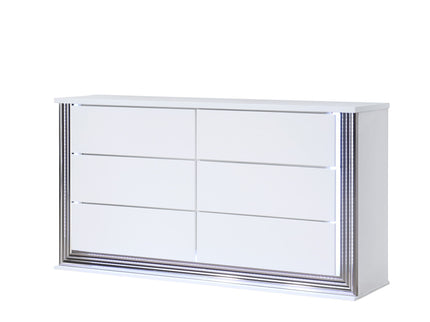 Moon - Smooth Dresser With LED - White