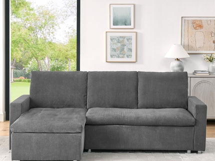 Convertible L Shaped Sleeper Sofa Bed With Reversible Chaise And Storage