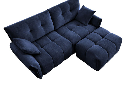Sofa Set With Ottoman And Pillows, Textured, High Resilience Cushions