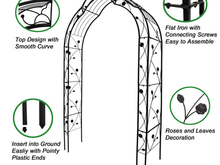 Metal Garden Arch Assemble Freely With 8 Styles Garden Arbor Trellis Climbing Plants Support Rose Arch