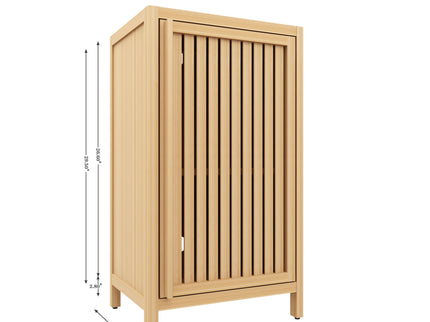 Bamboo Freestanding Storage Cabinet With Door And Shelf For Bathroom, Living Room, Kitchen - Natural / Natural Wood