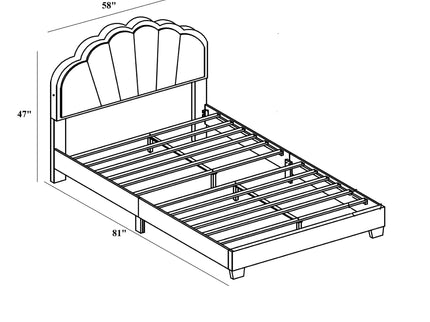 Bed With Floral Design Headboard And Built In LED Lighting