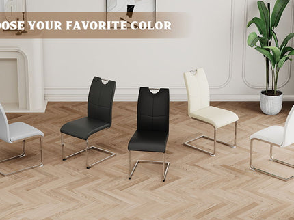 Modern Dining Chairs With Padded Seat And Metal Legs