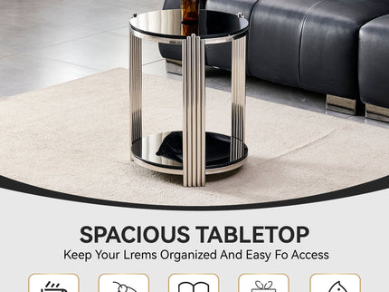 Round Table With Double Layer Storage