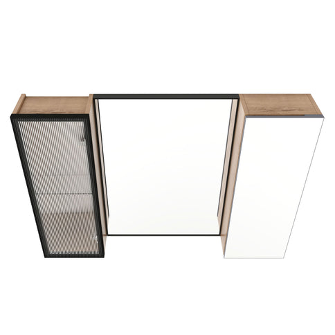 Wall Mounted Cabinet With Soft Close Door, Adjustable Shelves Storage For Bathroom - Imitative Oak