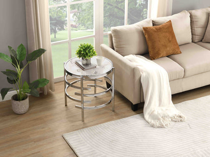 Elegant Round Table With Sintered Stone Top & Sturdy Metal Frame