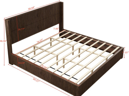 Platform Bed Frame With Headboard, Floor Standing Design