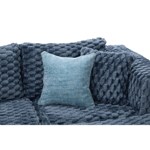 Modular Sectional Sofa, Boneless Couch With 2 Movable Ottomans