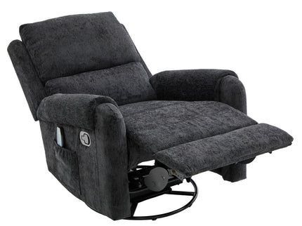 Manual Recliner Massage Chair With Swivel Rocker, 8 Massage Modes, Side Storage Pocket