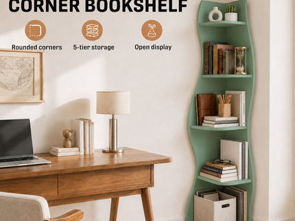 5 Tier S - Shaped Corner Shelf For Living Room