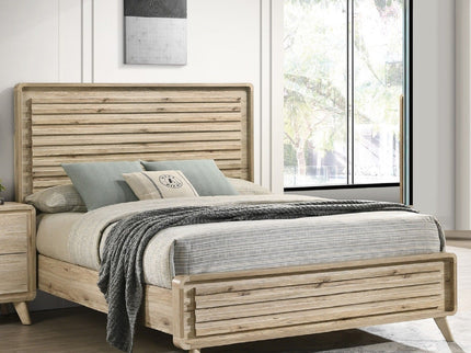 Panel Bed With Slatted Headboard And Footboard