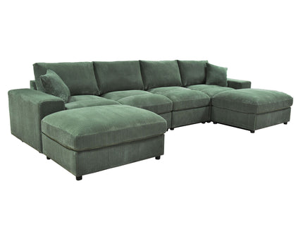 Sectional Sofa With 2 Ottomans And Toss Pillows