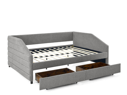 Elegant Daybed With Trundle Upholstered Tufted Sofa Bed