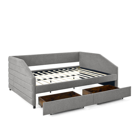 Elegant Daybed With Trundle Upholstered Tufted Sofa Bed