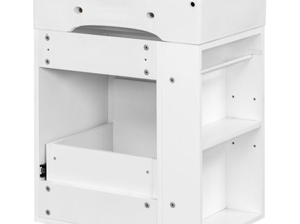 Modern Bathroom Vanity With Sink, Storage Cabinet, Drawer & Side Shelf