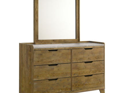 Packard - 6 Drawer Dresser With Mirror - Oak