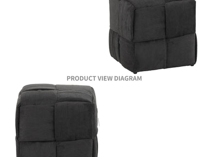 Modern Ottoman Foot Rest With Woven Design