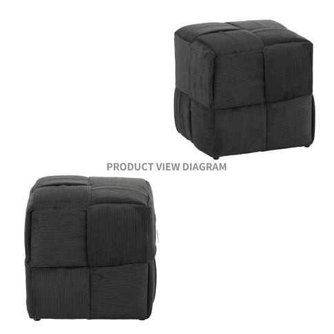 Modern Ottoman Foot Rest With Woven Design