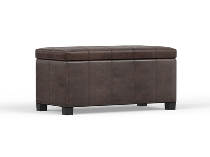 Dover - Storage Ottoman Bench - Distressed Brown
