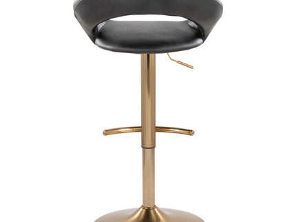 Posh - Contemporary / Glam Adjustable Barstool With Swivel With Rounded T Footrest (Set of 2)